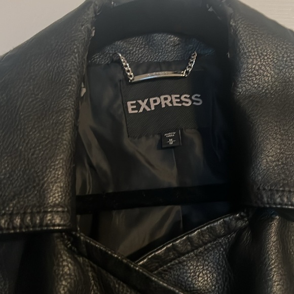 Black “vegan” Leather Express Moto-Jacket - Picture 3 of 8